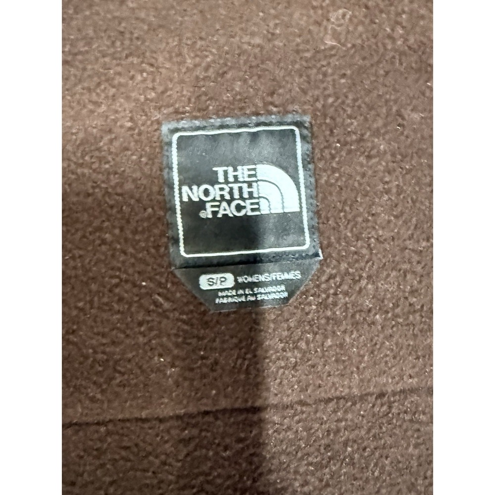 The North Face Denali Jacket Womens Small Brown Full Zip Mock Neck Fleece Logo - Picture 8 of 10